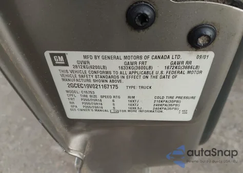 2002 Chevrolet Silverado 1500 Ls from USA, damaged, VIN 2GCEC19V021167175